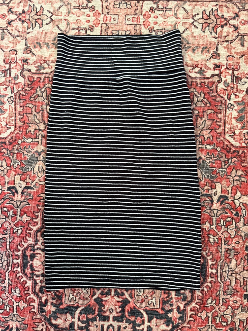 American Apparel Black & White Striped Pencil Skirt